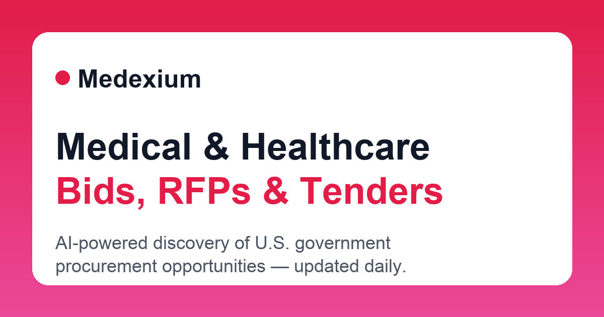Browse Bids by Category | Medical & Healthcare Bids